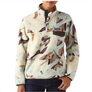 Patagonia Synchilla Fleece Harvest Moon Owl Rare Women’s Small Snap Top